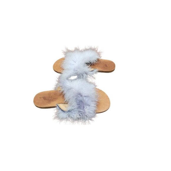 Brother Vellies Marabou Lamu Sandal Lavender Size 9 - Picture 4 of 8
